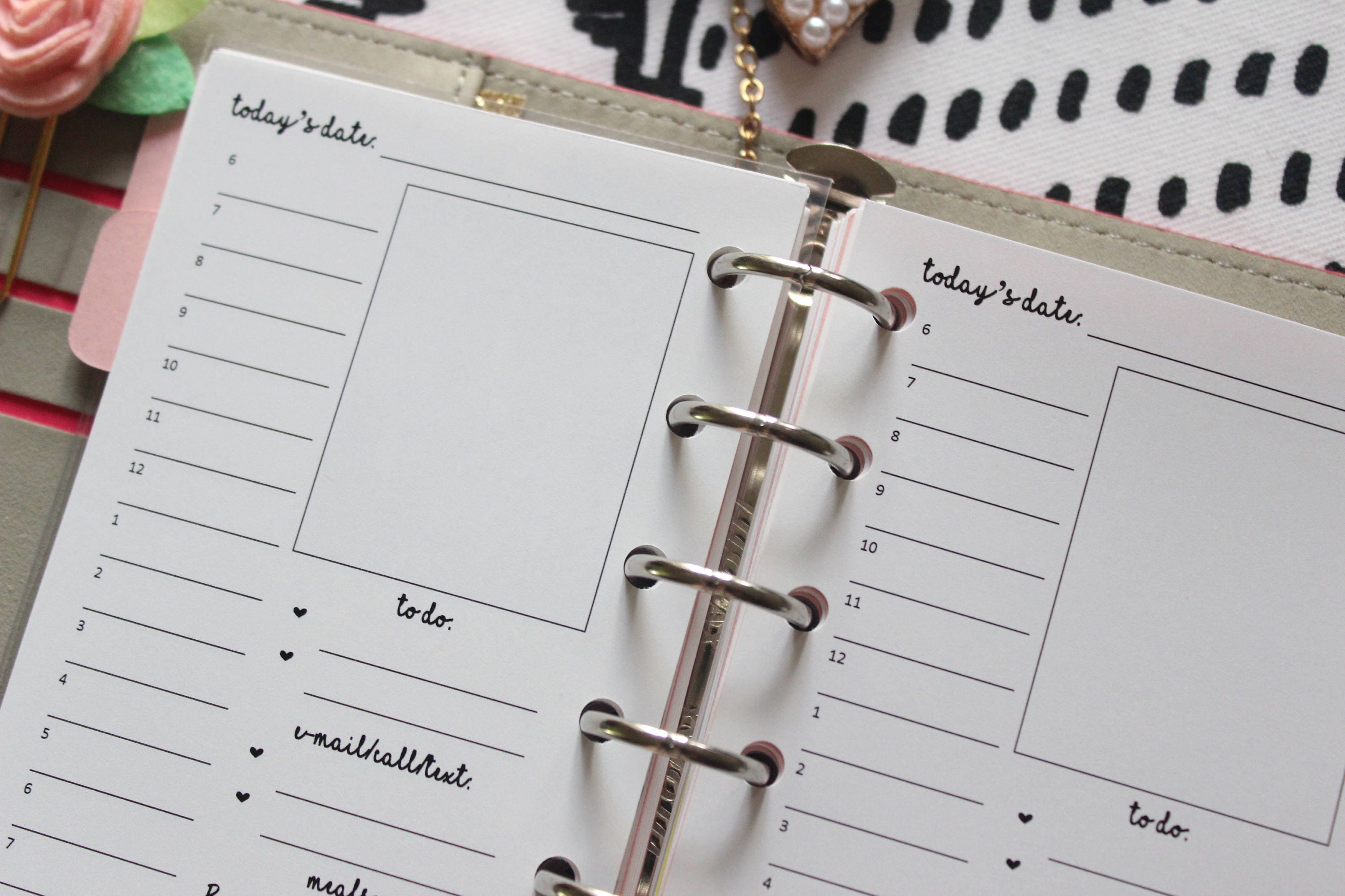 Printed | POCKET PM Small size | Daily Planner Inserts - Day on 1 Page