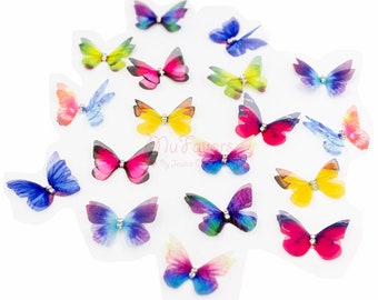 Butterfly Wholesale Bulk organza jewellery pouches 10 colours