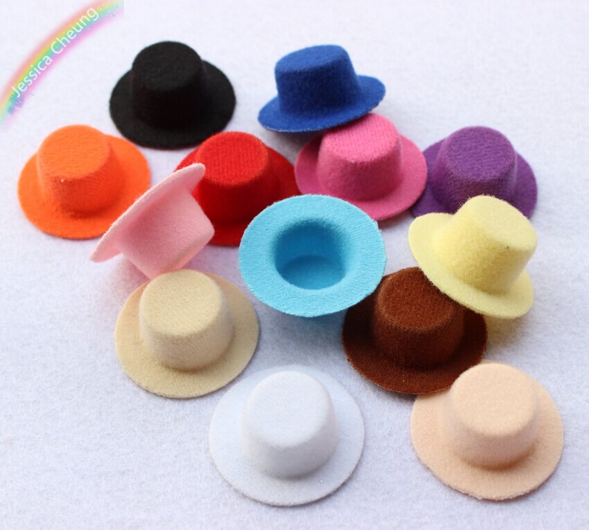 10pcs 40-55mm Mini Top Hat Base Felt 