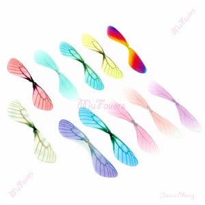 85mm Sheer Dragonfly Wings Translucent Organza Dragonfly Fairy Wings for DIY Dangling Earrings, Flying Keys Mobile