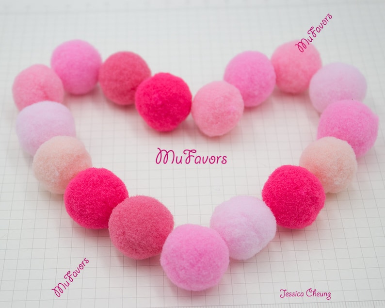 DIY Craft Supply Ball Wreath 25mm PINK Colors Pompoms High Density Polyester Pom Pom Balls Loose Balls for Home Garland Baby Mobile