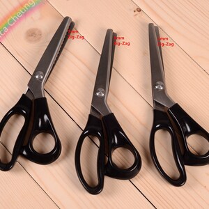 Acier inoxydable dentelé Pinking Shear Tailors Scissor Zig-zag Edge Scissor Photo Trimming Tool Tissu, Cuir, Denim Trim Outillage de couture image 4