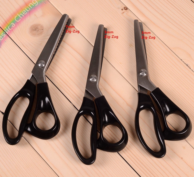 Acier inoxydable dentelé Pinking Shear Tailors Scissor Zig-zag Edge Scissor Photo Trimming Tool Tissu, Cuir, Denim Trim Outillage de couture image 4