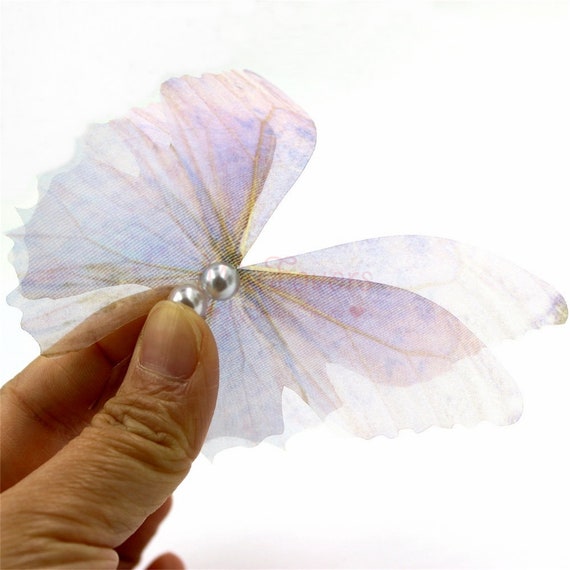 Silk Cobalt Blue Butterflies Set Moving Wings Dress Decoration Applique or  Wedding Bouquet Decor 
