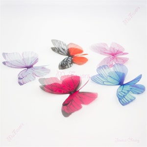 60MM Double-layer Organza Butterflies Pack of 10 - Etsy