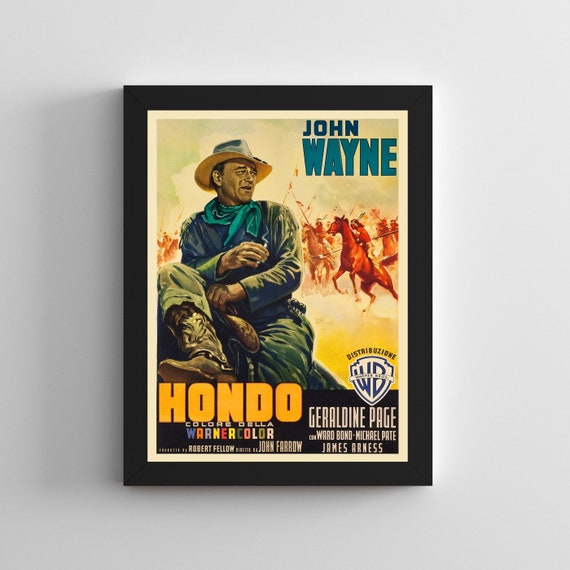 Framed Hondo John Wayne Western Film Italian Movie Poster Print A3 Size  Mounted in A Black or White Picture Frame polymer - Etsy UK
