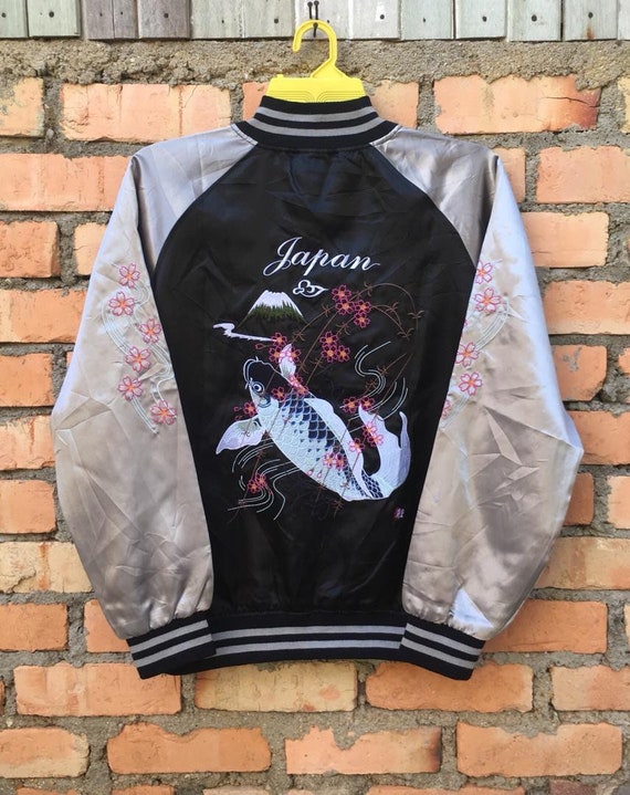Rare!!! Sukajan Koi Fish Japanese Souvenir Satin J