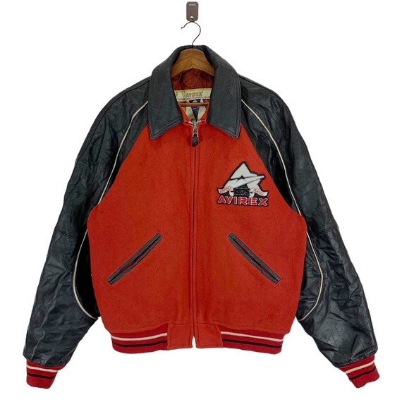 Vintage AVIREX USA Varsity Leather Bomber Jacket - image 3