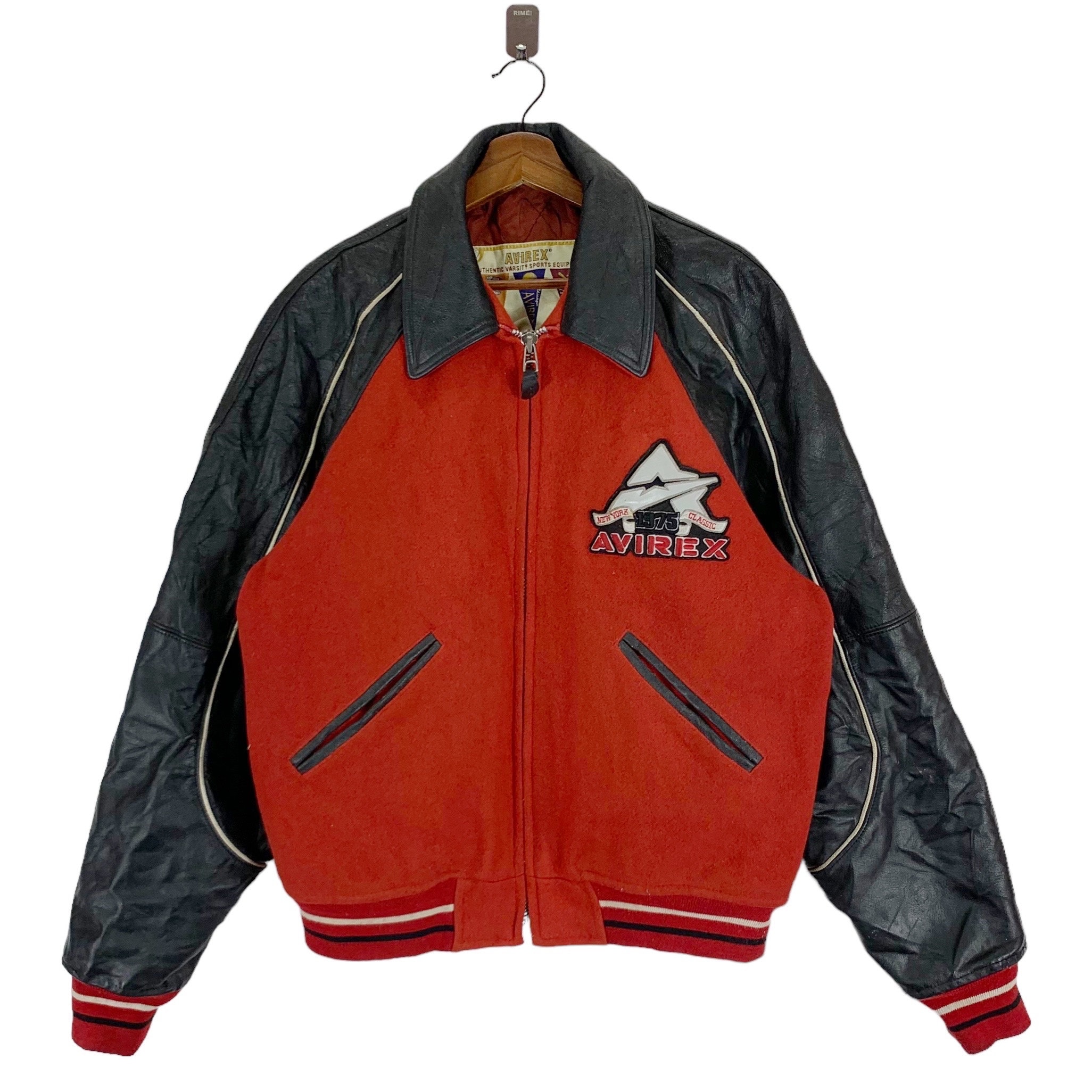 Vintage AVIREX USA Varsity Leather Bomber Jacket - Etsy Vintage AVIREX USA Varsity Leather Bomber Jacket - Etsy