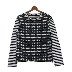 Vintage negro Comme Des Garçons camiseta de manga larga