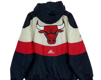 Vintage 90s Chicago Bulls NBA Sportswear By Apex One Bomber Zipper Hoodie Jacket