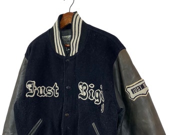 Vintage Just Bigi Mens Bigi Varsity Leather Bomber Jacket - Etsy
