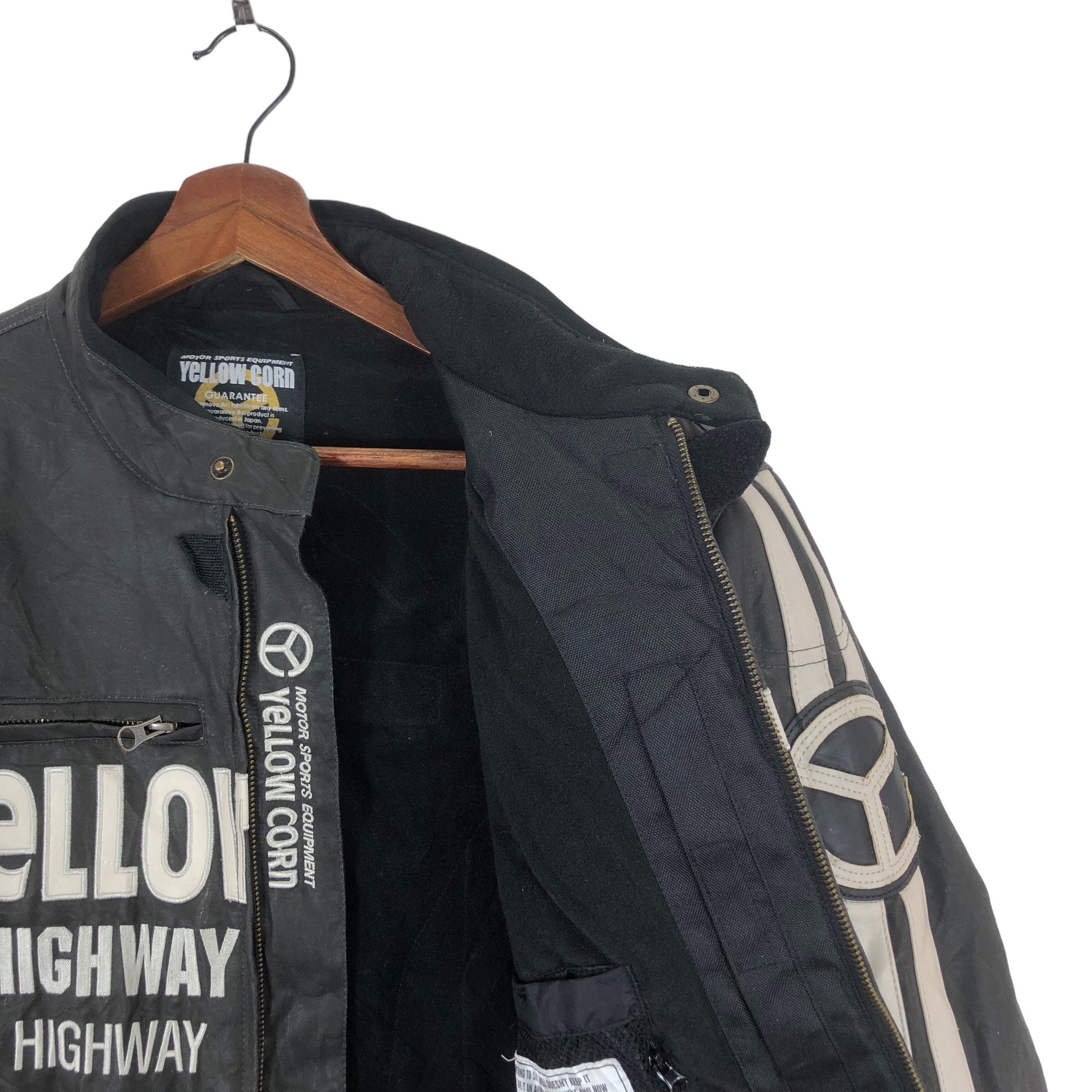 Vintage Yellow Corn Highway Magician Bikers Bomber Zipper