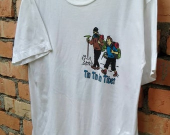 Rare!!! Vintage The Adventure Of Tin Tin In Tibet T Shirt