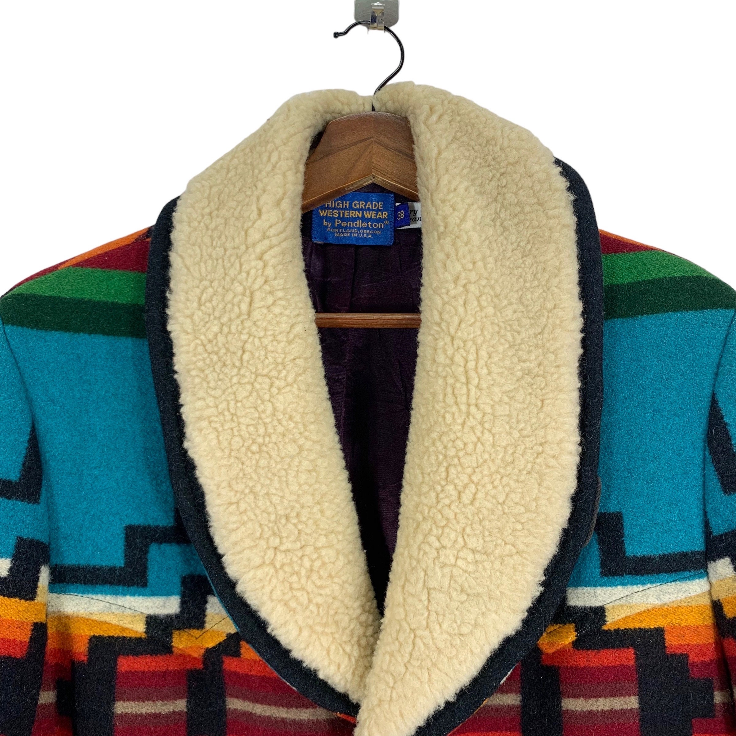 Vintage Pendleton Aztec Southwestern Blanket Native American Wool 