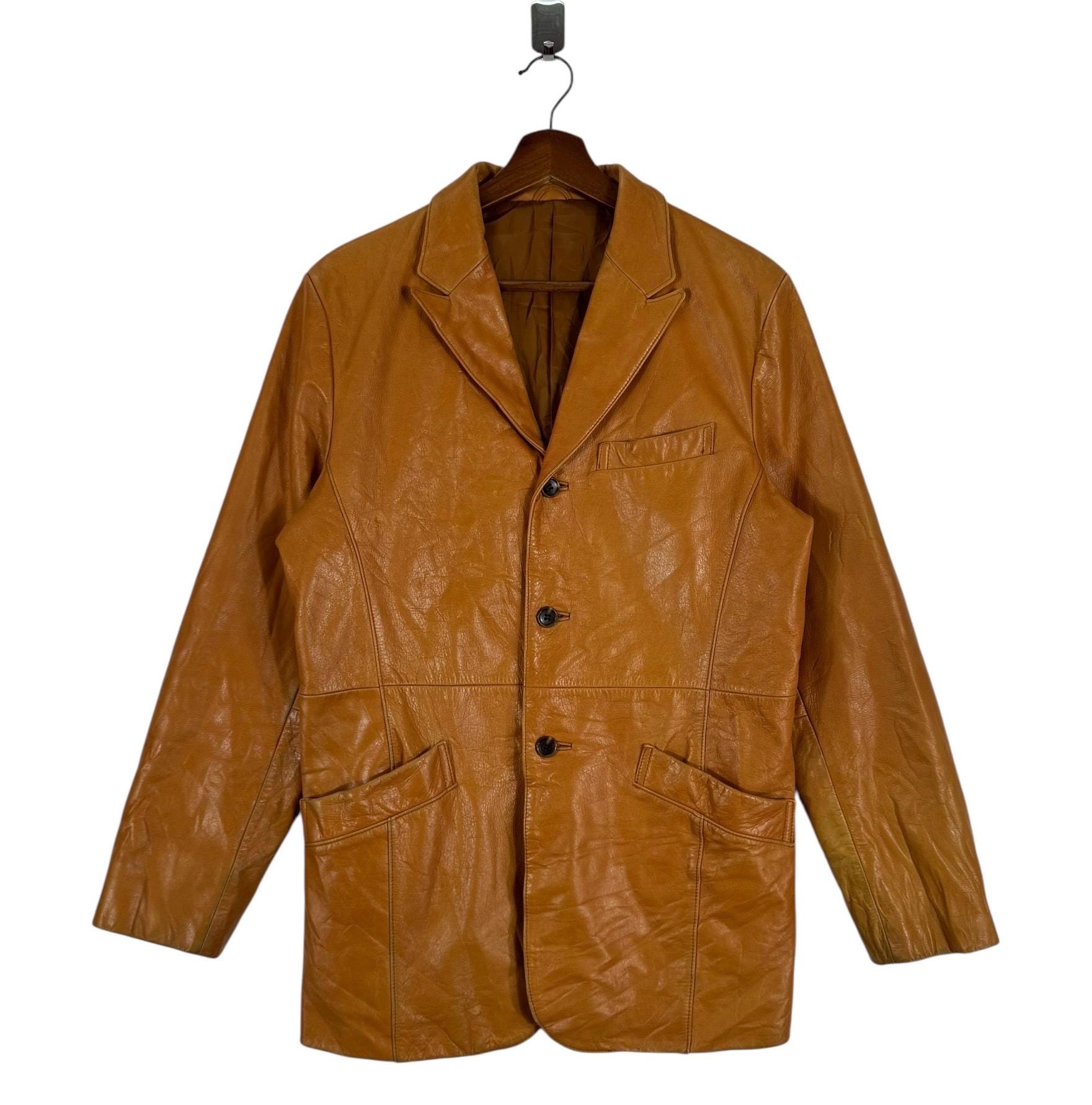 ジャケット・アウター 00s archive TORNADO MART leather jacket Vintage Tornado Mart Archive Leather Blazer Jacket - Etsy