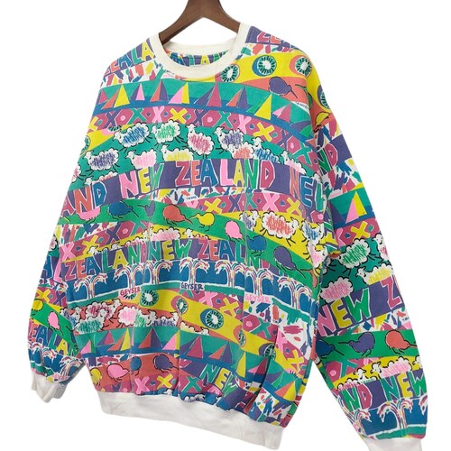 Vintage New Zealand Activewear Full shops Print Crewneck