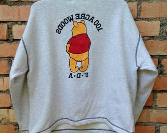 Rare!!! Pooh Cartoon Pullover Button Large Size
