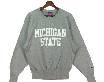 70s バータグ Champion Michigan State 88 XL Vintage 70s Champion Blue Bar Michigan State T-Shirt Large fits M