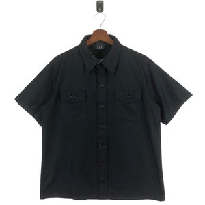 Vintage A.P.C. Button Shirt Short Sleeve Black Small Size
