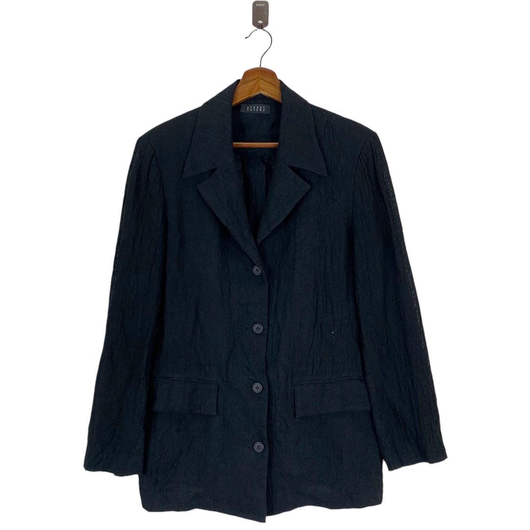 Veste Cintrée Atsuro Tayama - Taille US 6 / FR 38 - Laine - Rayures Verticales - Fabriquée Au Japon