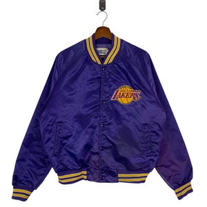 Vintage Chalk Line Los Angeles Lakers NBA Sportswear Varsity Satin Bomber Jacket