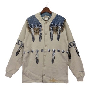 Vintage 90s Native Outdoor Sweatshirt Button