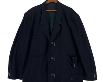 Yohji Yamamoto Pour Homme Vintage Linen Rayon Black Pinstripe