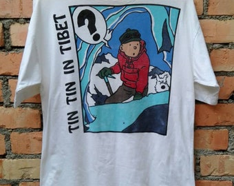 ¡¡¡Rara!!! Camiseta vintage de "La aventura de Tintín en el Tíbet"