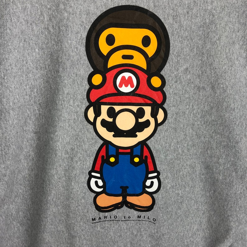 Vintage Bathing Apes Super Mario Crewneck Etsy UK