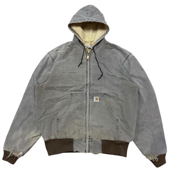 Vintage Carhartt Workers Hoodie Distressed Zipper Jacket - Etsy