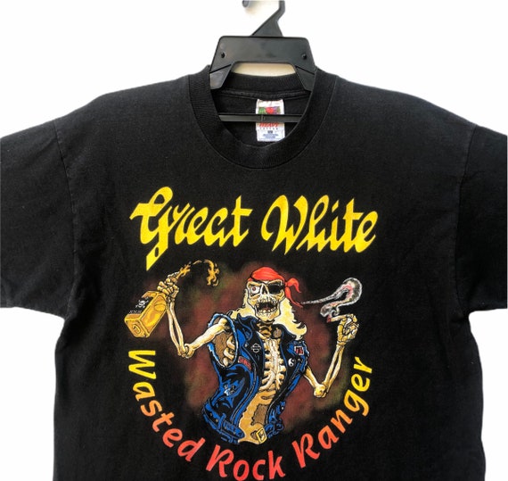 Vintage 90s Great White Wasted Rock Ranger Hard Rock Band - Etsy