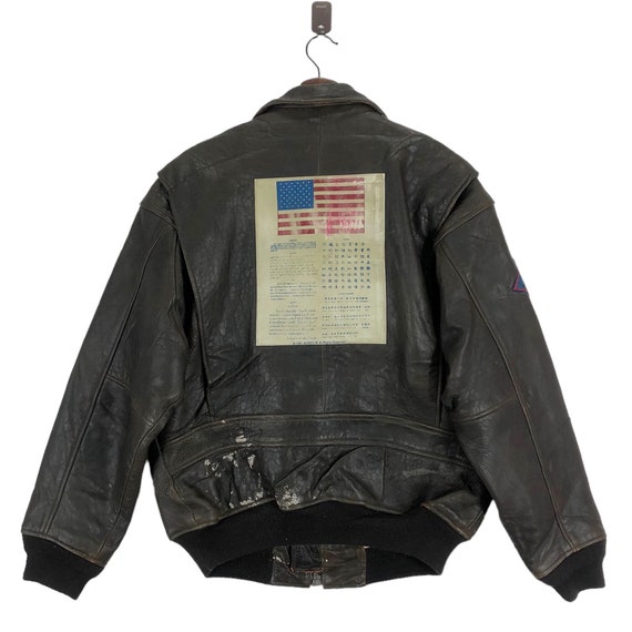 Vintage AVIREX TYPE G-1 Us Navy Leather Bomber Ja… - image 6