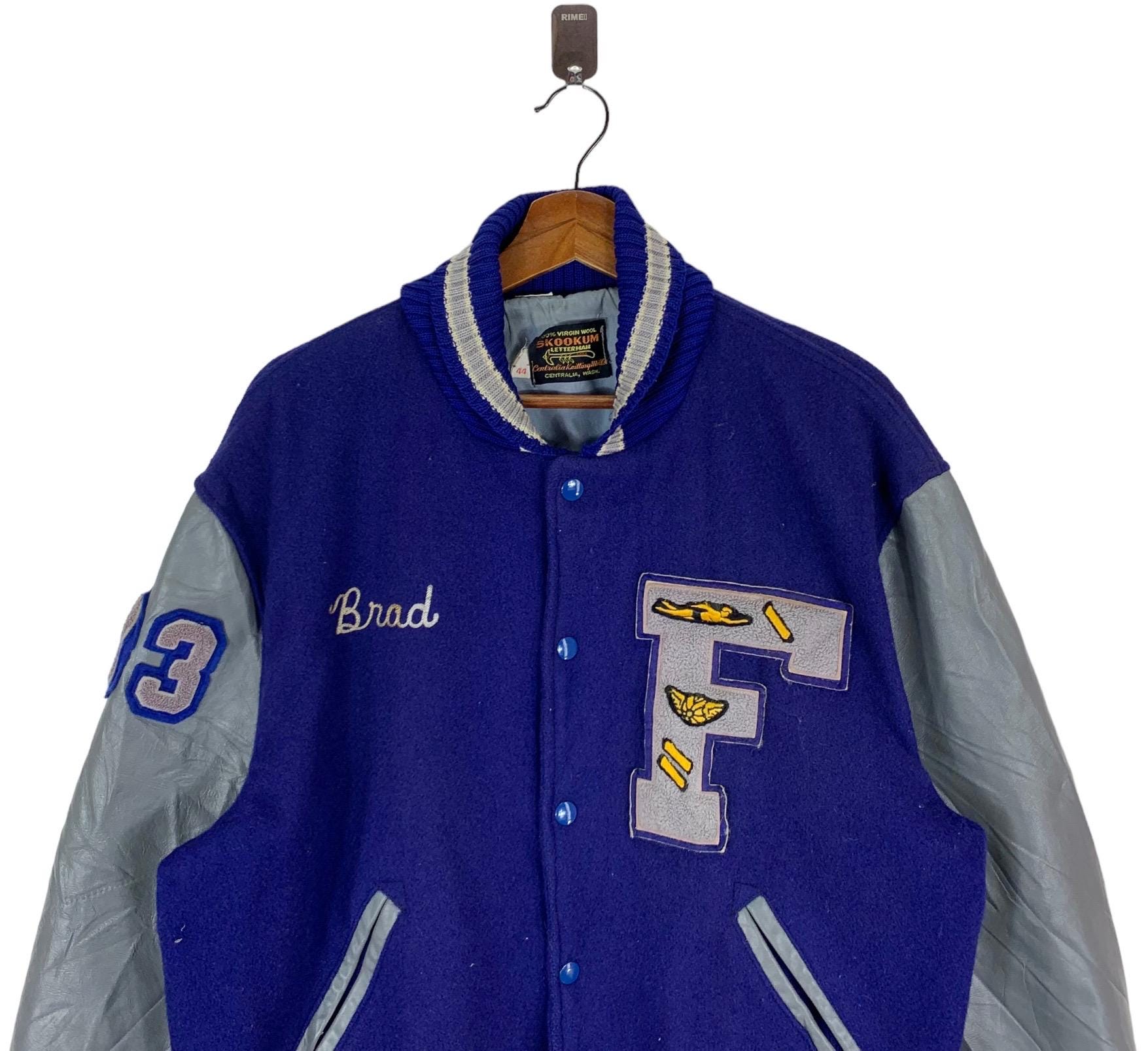 Vintage SKOOKUM Letterman Sportswear Wool Leathet Varsity Bomber