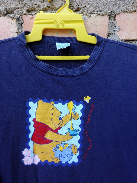 Vintage  Pooh Cartoon Disney Pullover Jumper Amer… - image 3