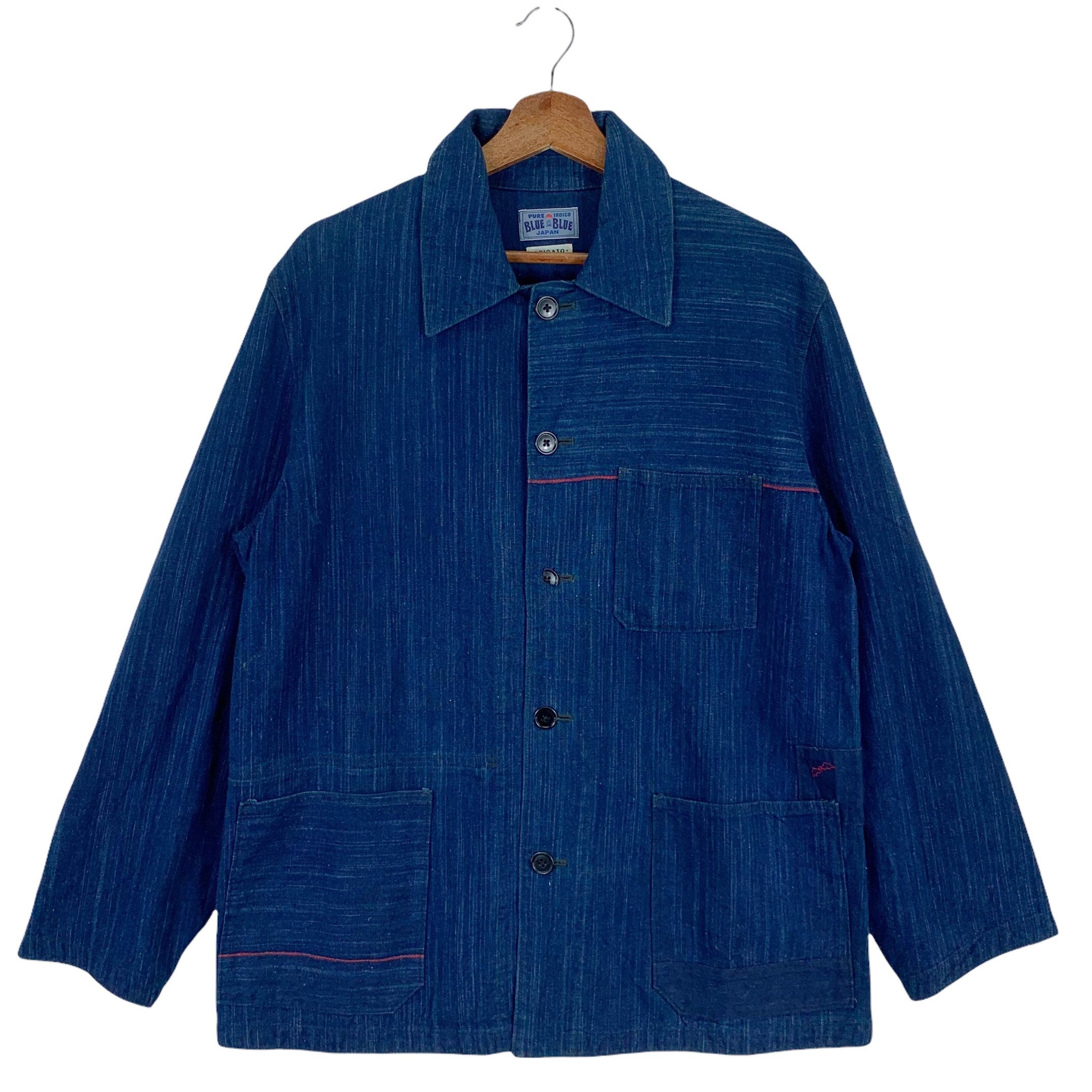 Vintage Blue Blue Japan Indigo Japanese Brand Button Jacket