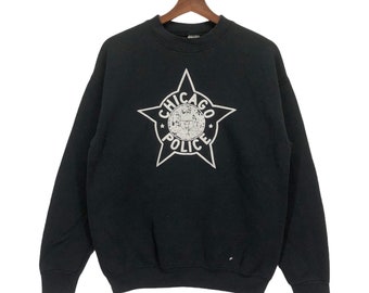 Sudadera vintage de cuello redondo del Departamento de Policía de Chicago de los años 90