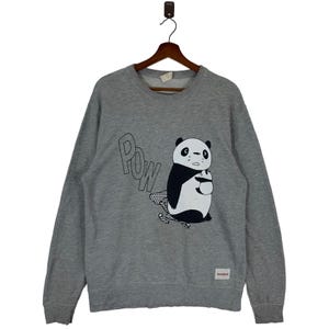 Suéter de cuello redondo con dibujos animados de Pandako Panda Pan-Chan de Ghibli vintage