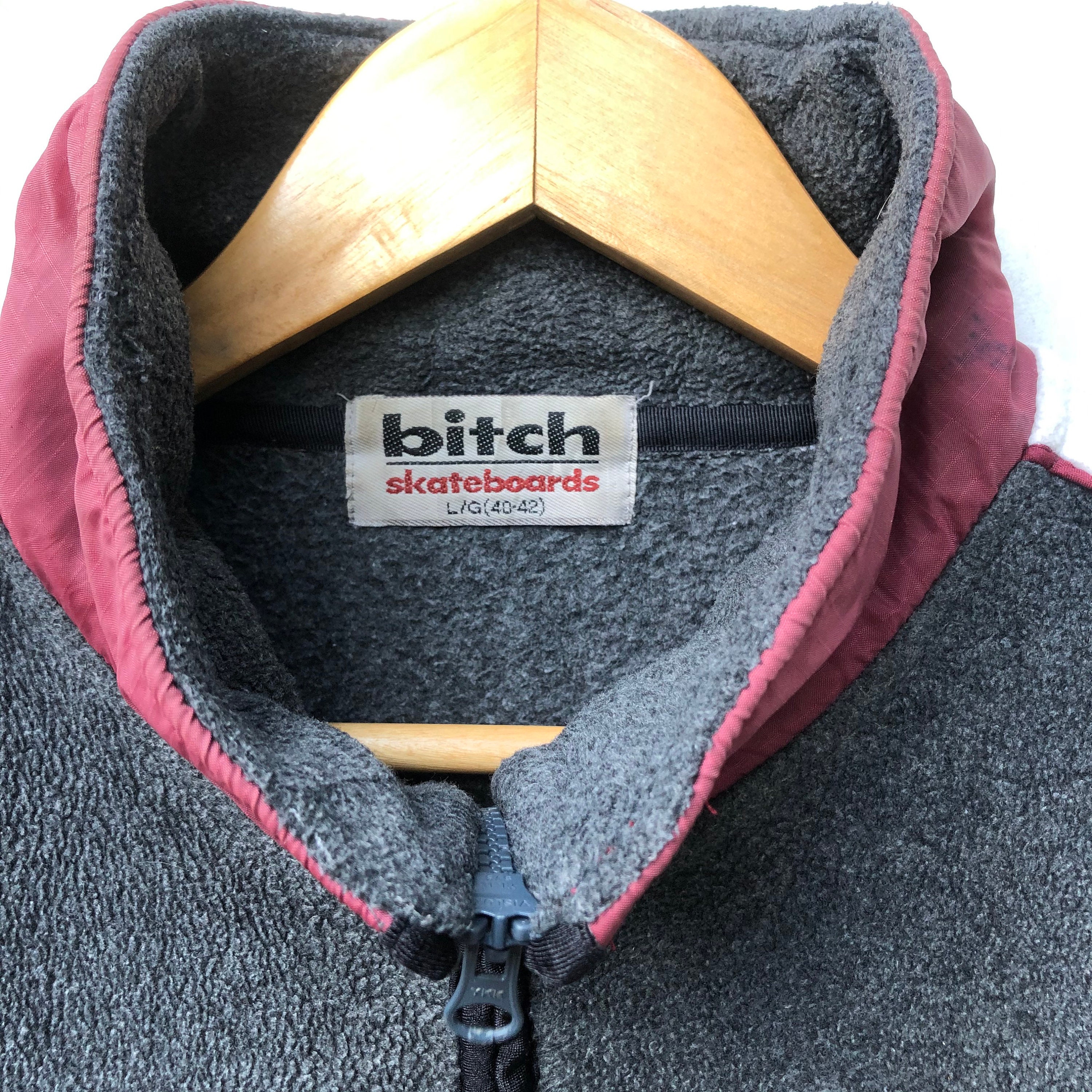 スケートボード 90s bitch skateboards mock neck fleece L Vintage 90s Bitch Skateboard Sweater Fleece Zipper Jacket - Etsy