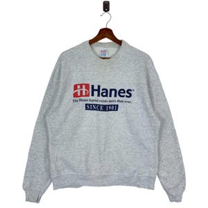 Vintage 90s Hanes Spellout Pullover Jumpers Crewneck
