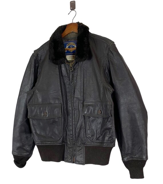 ヴィンテージ90s G-1 レザーフライトジャケット黒インナーボア
