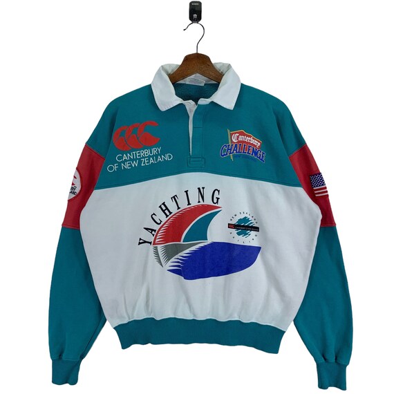 大人も着やすいシンプルファッション Vintage 90s Canterbury of New Zealand Yachting Rugby Medium ウェア