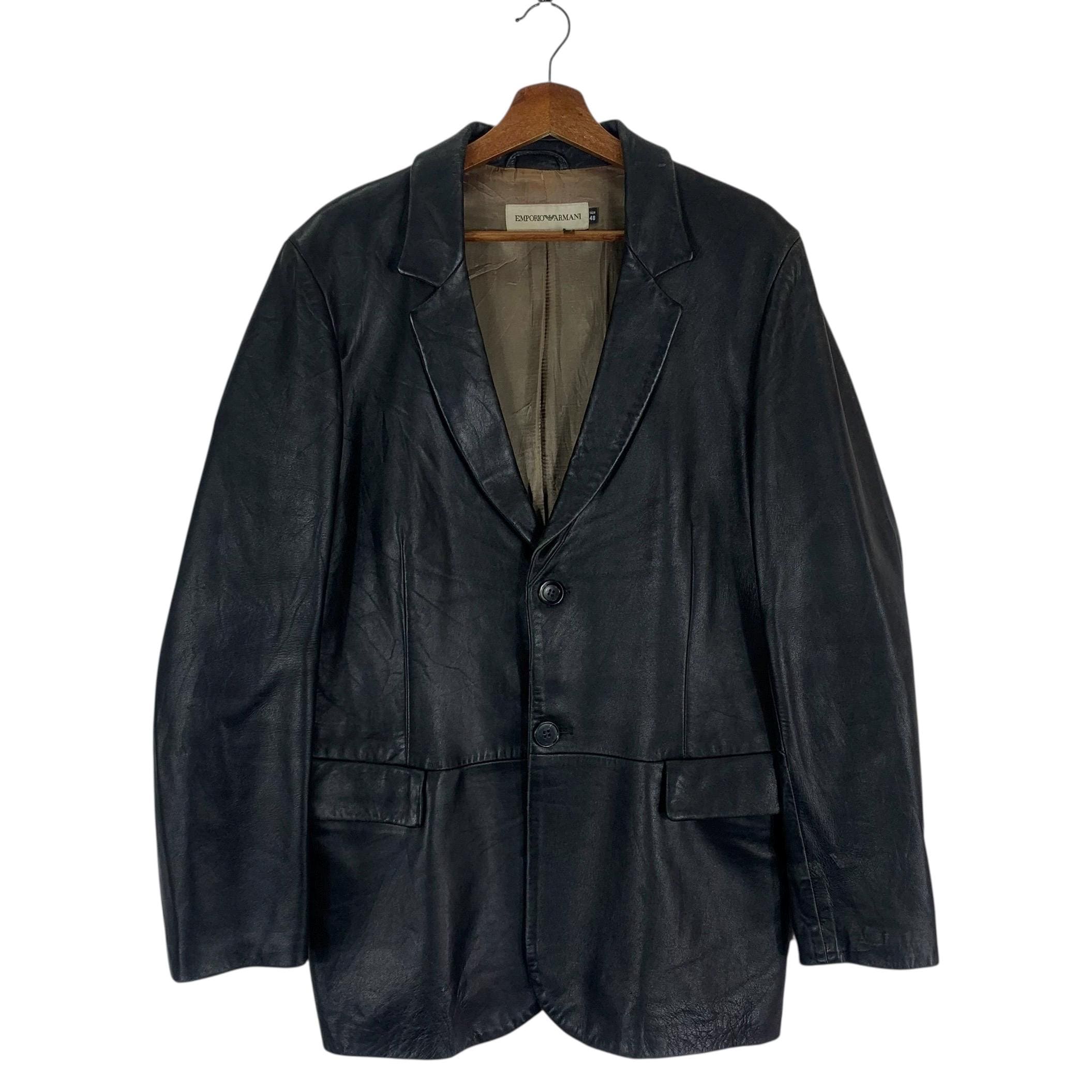 Vintage Armani Leather Jacket - Etsy