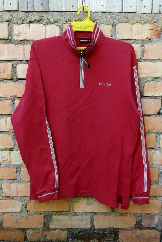 Napapijri, Vintage Napapijri Pullover Jumper Sweatshirt half Zip Large Size