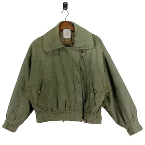 【LOEWE】80s vintage leather jacket green LOEWE】80s vintage leather jacket green