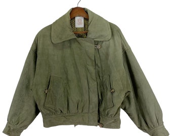 【即納！最大半額！】 Leather Womens LOEWE 80s Vintage Jacket Coat Leather Women ジャケット・アウター