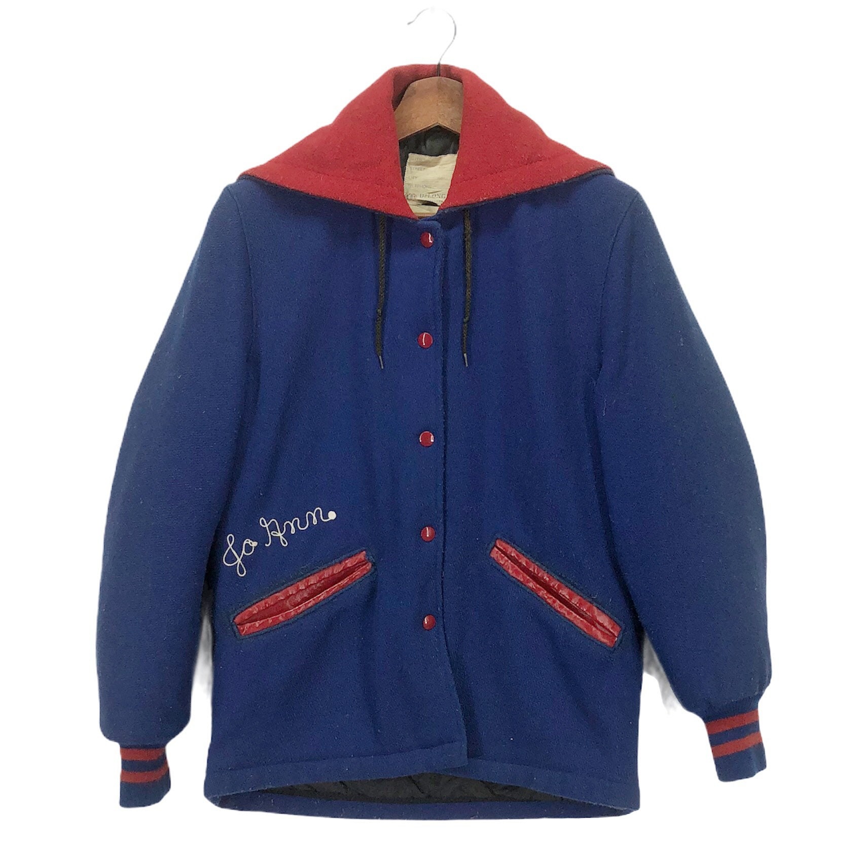 Vintage 70s Delong Sportswear Varsity Aviators Letterman Jacket 