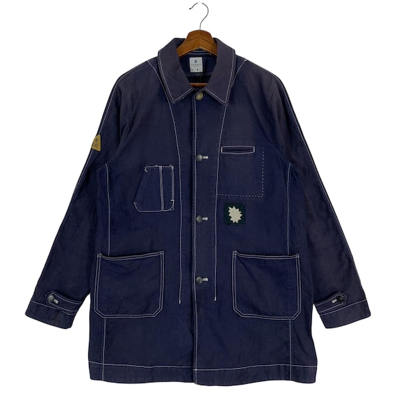 Vintage R.Newbold By Paul Smith French Work Jacket/Indigo Chore Coat Contrast Stitch/Japanese Workwear