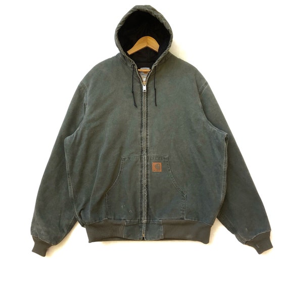 Rare!!! Carhartt Denim Jacket Bomber Hoodie