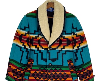 Vintage Pendleton Aztec Southwestern Blanket Native American Wool
